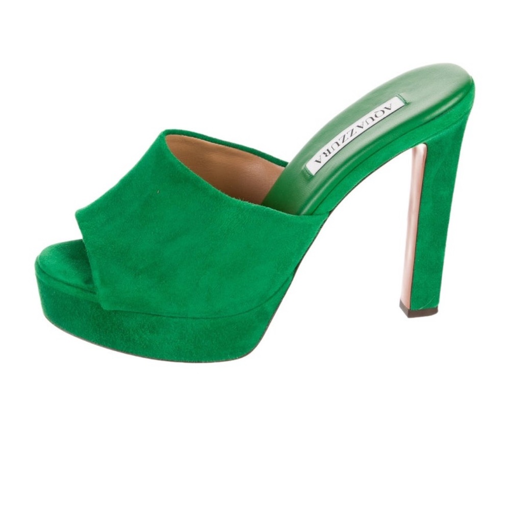 Aquazzura Green High Heel Mules